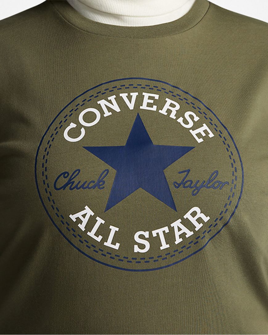 Women's Converse Go-To All Star Patch Standard Fit T-Shirts Olive | AU 39E68Q